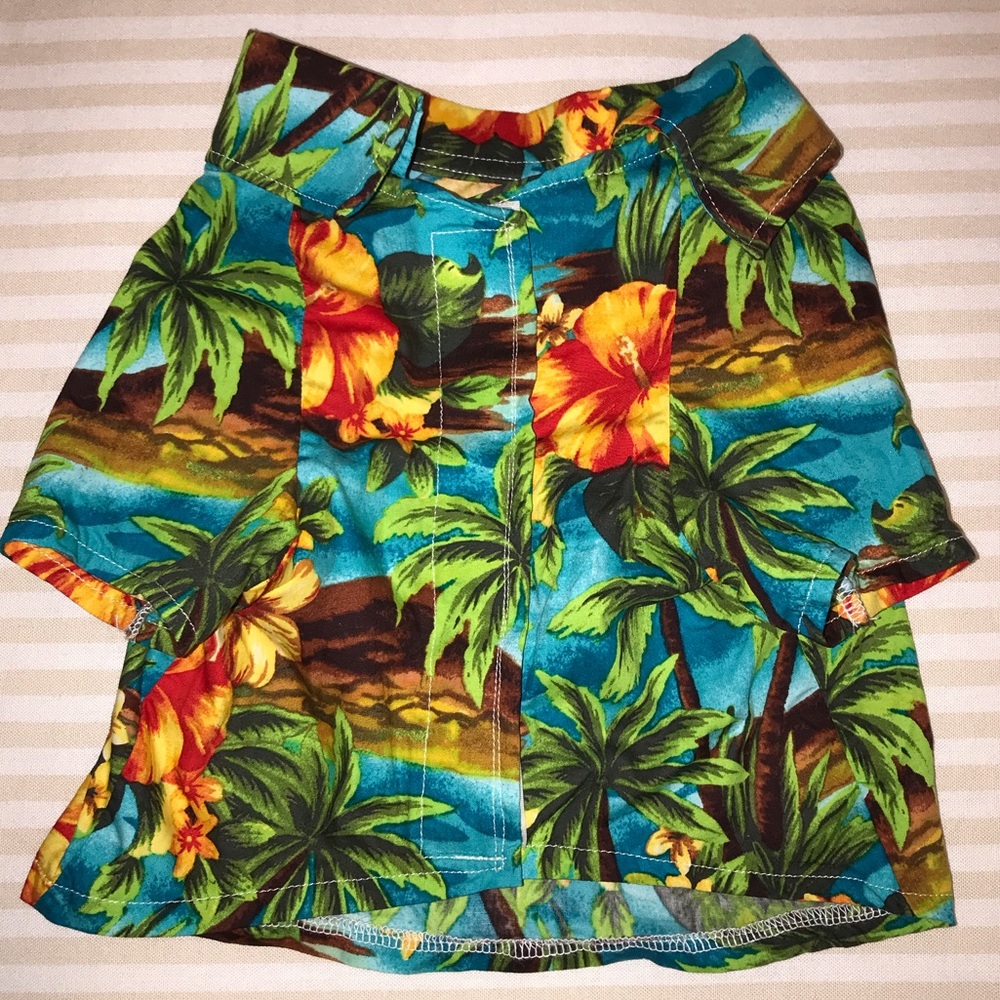Hawaiian Print Collard Shirt - Picture 1 of 2